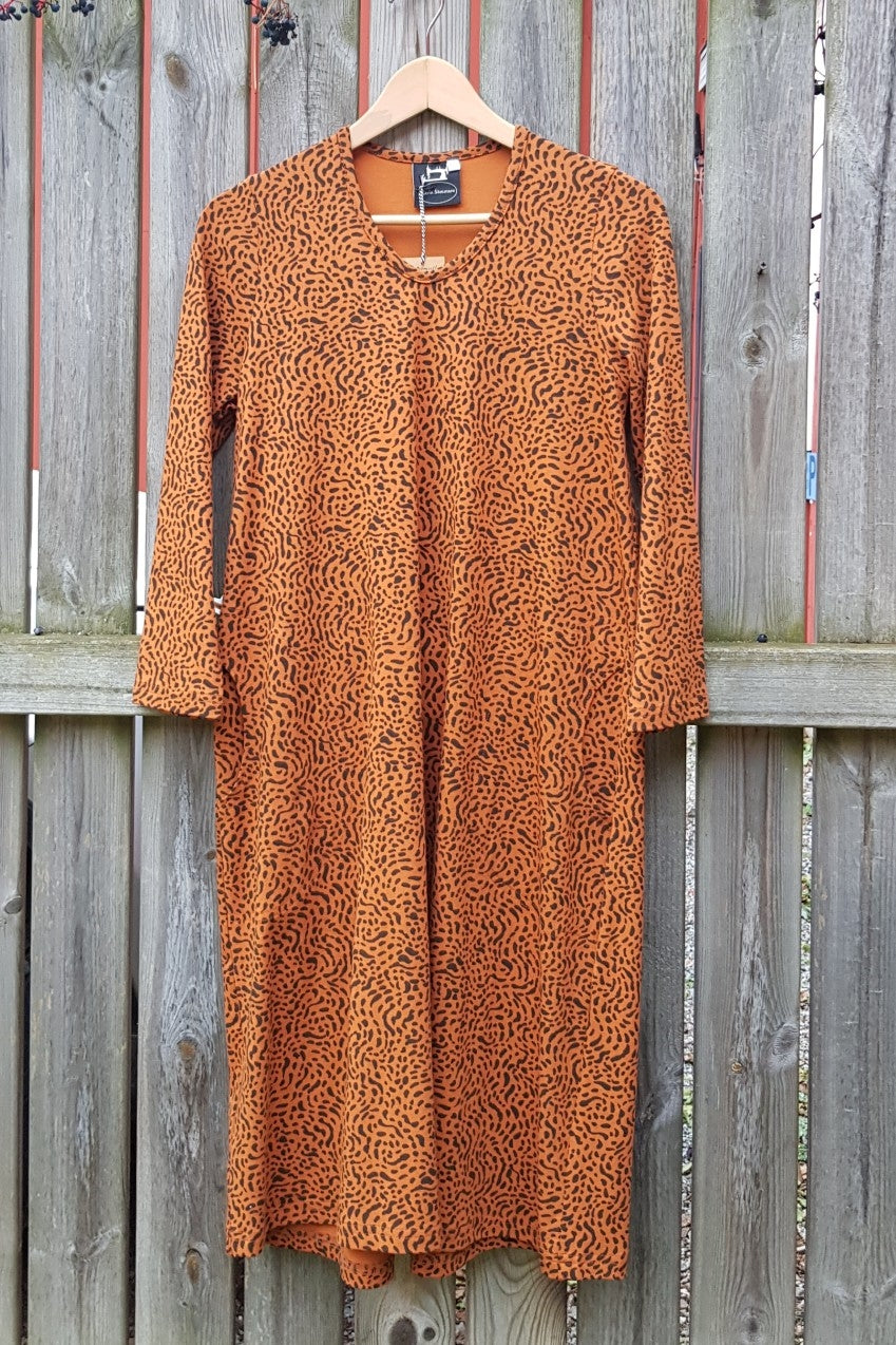 Trikåklänning v-hals