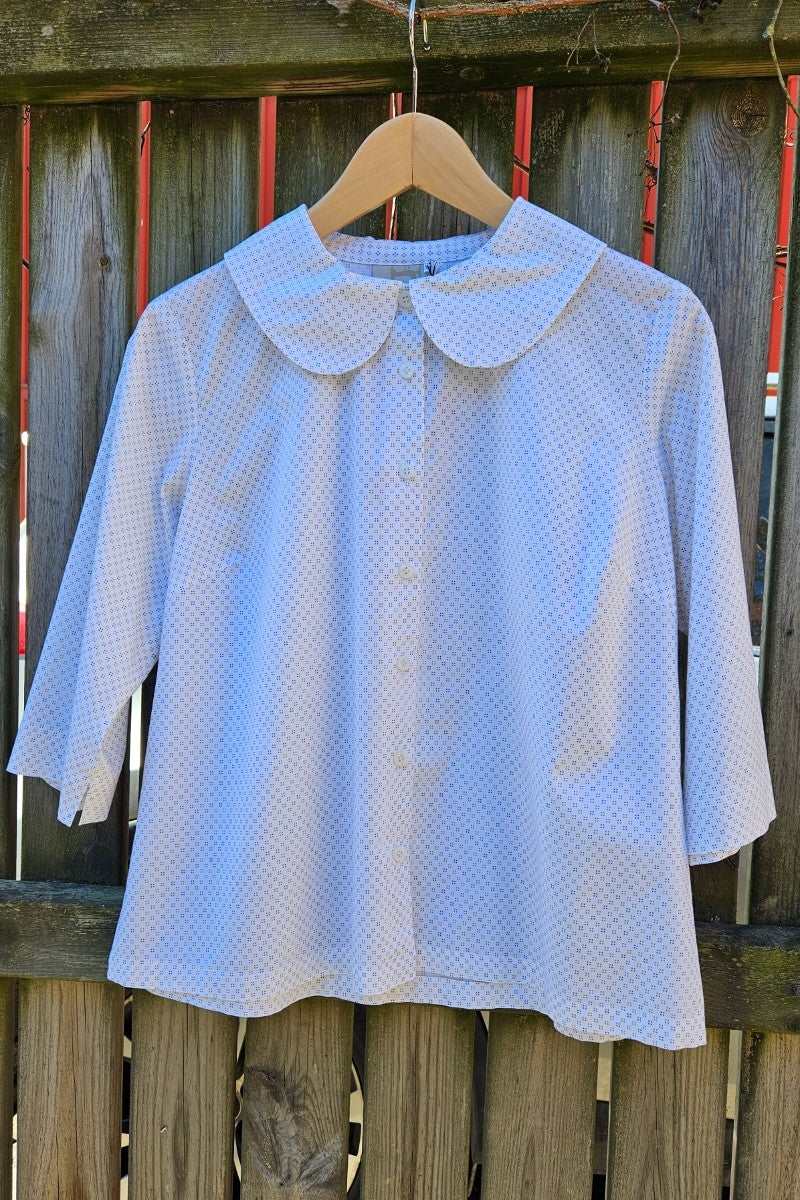 Blus med rund krage