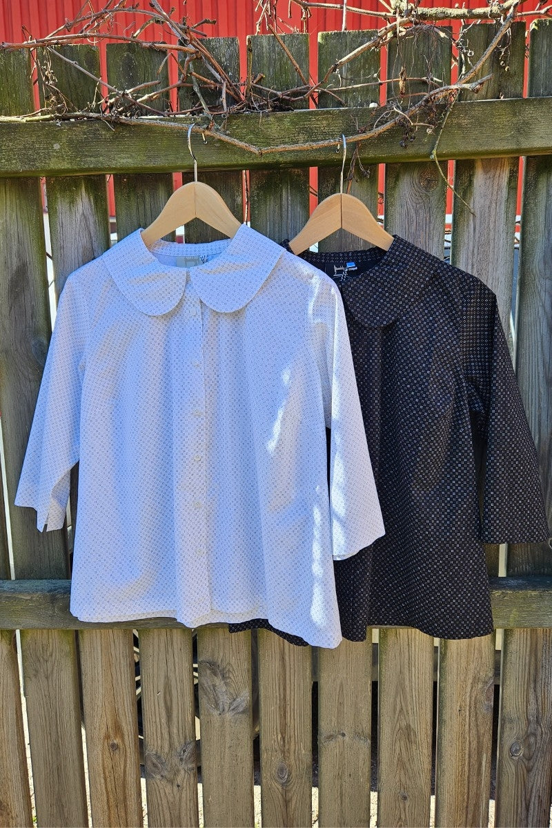 Blus med rund krage