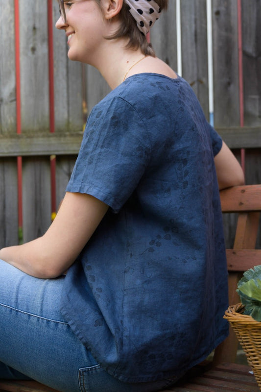 Linneblus med print