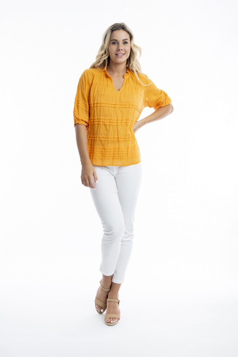 Blus i bomullsvoile