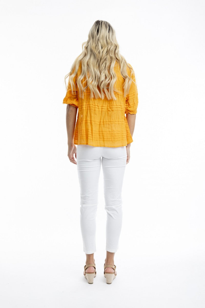 Blus i bomullsvoile