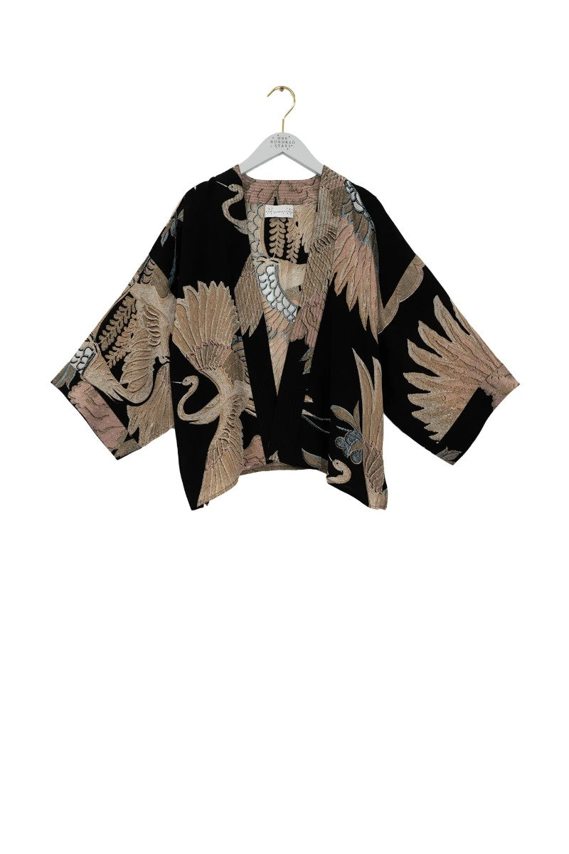 Kort kimono Crane Black