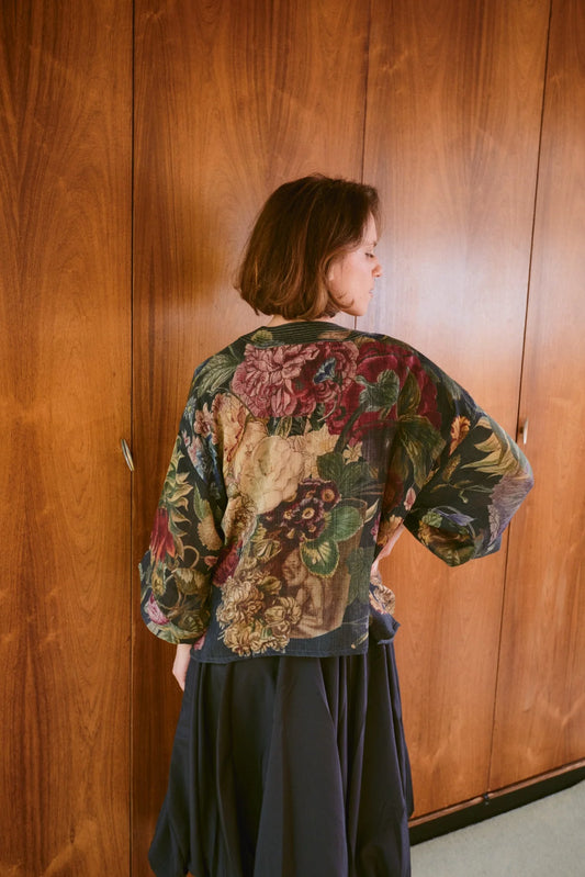 Kort kimono ull - One hundred stars