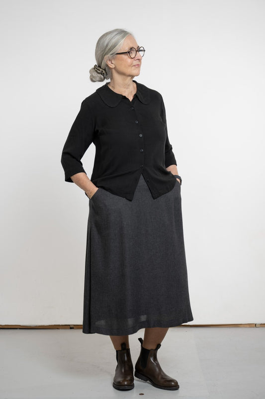 Blus med rund krage - Karin Sömmare