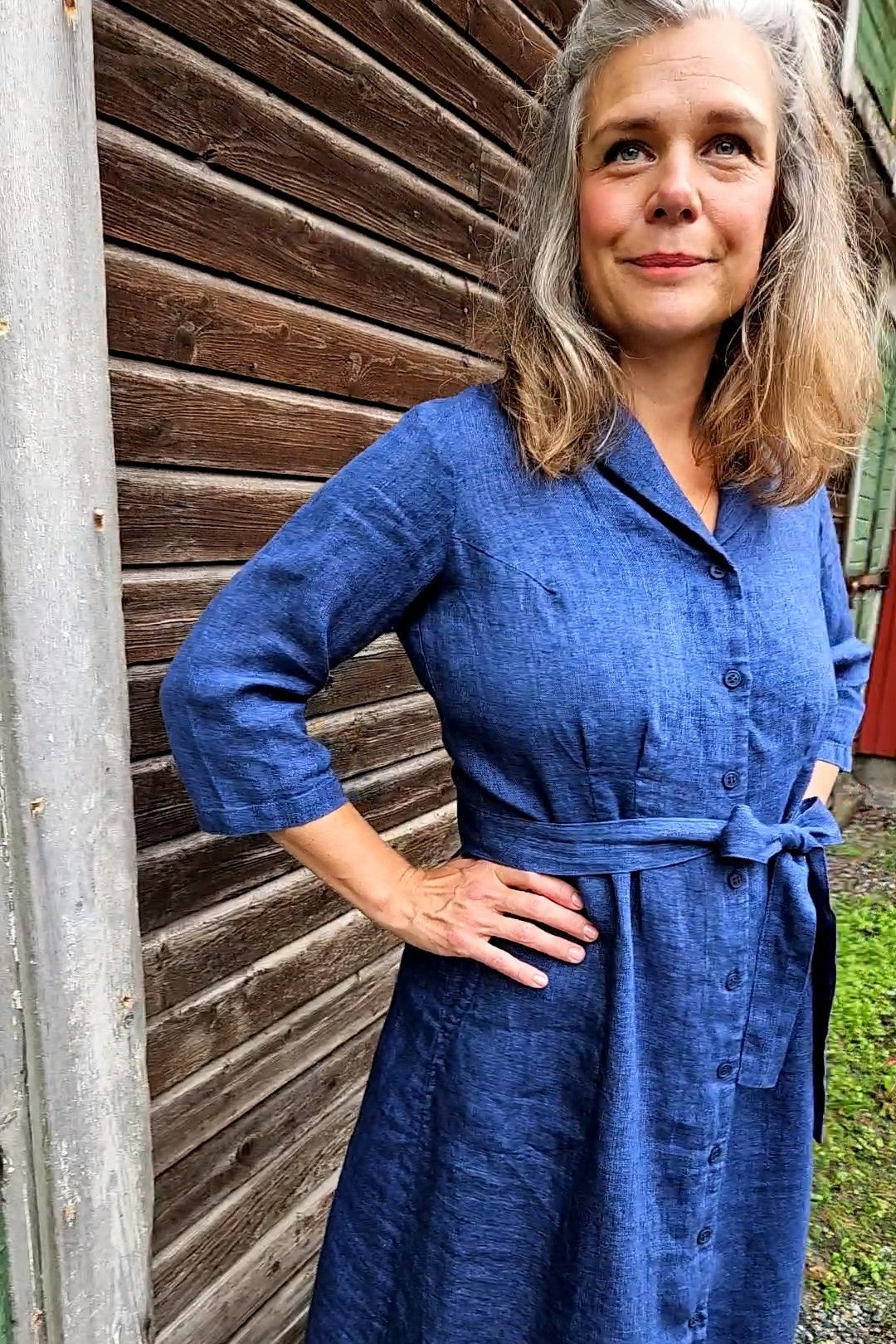 Linklänning med sjalkrage
