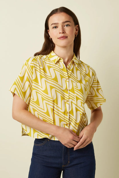 Evelina Blouse Laguna - King Louie - Flerfärgad - 40 - KLevelinablouselaguna - gul - 40