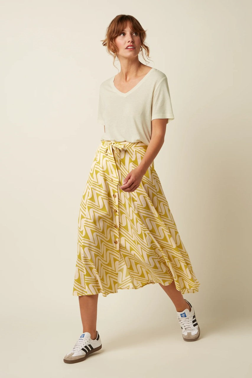 Judy midiskirt Laguna - King Louie - Flerfärgad - 40 - KLjudymidiskirtlaguna - gul - 40