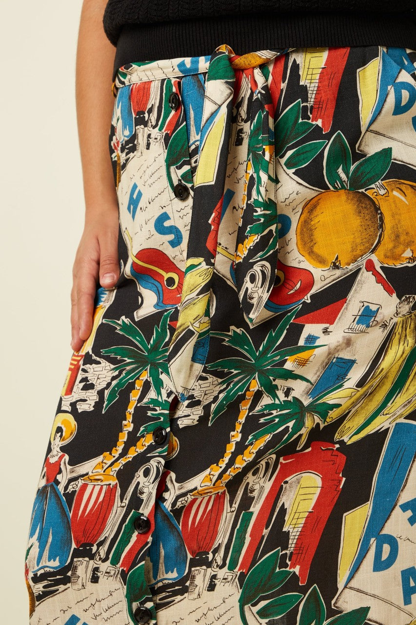 Lola Button Skirt Tropez - King Louie