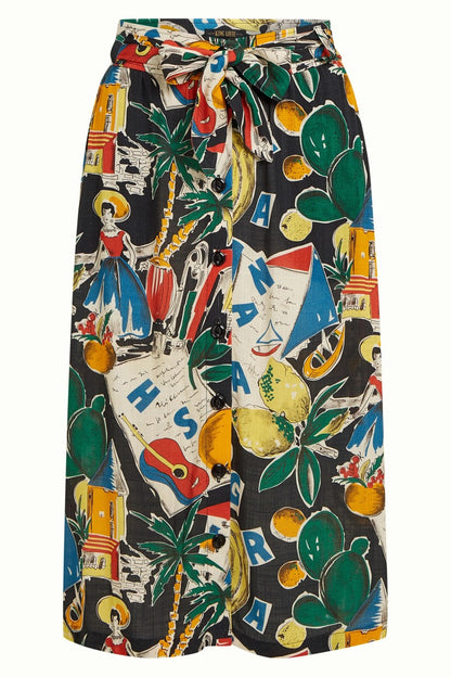 Lola Button Skirt Tropez - King Louie