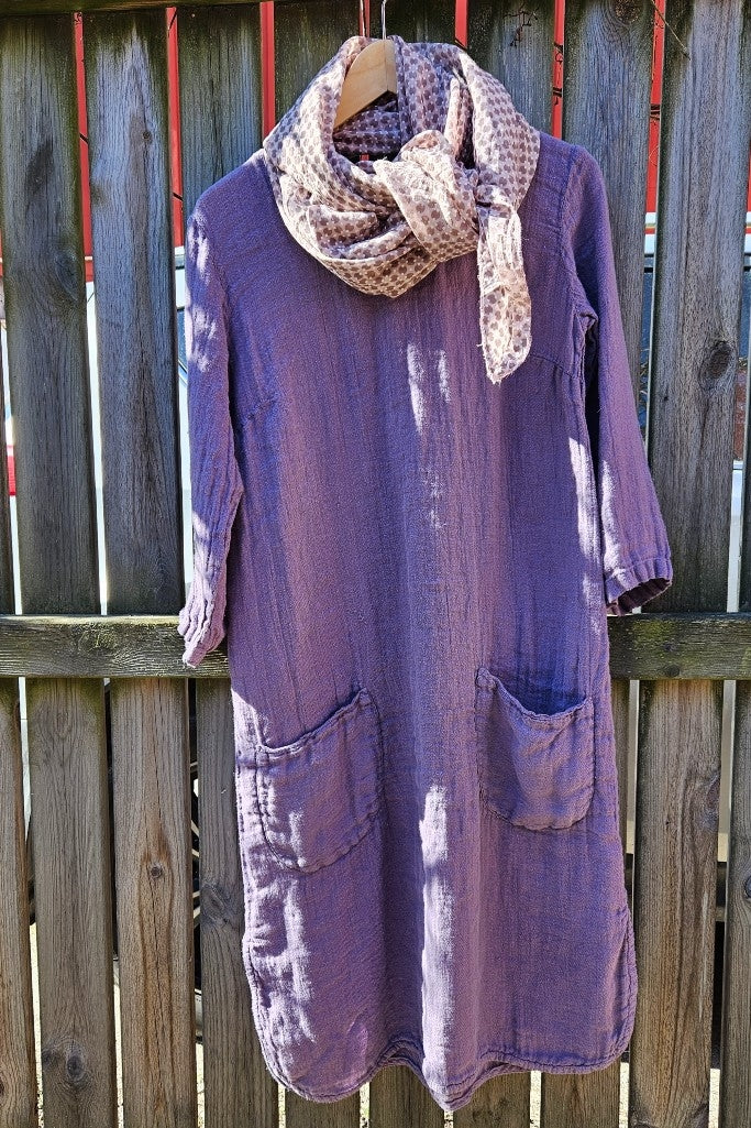 Rak linneklänning - Karin Sömmare - Lila - XS - 5302 - Lila - XS
