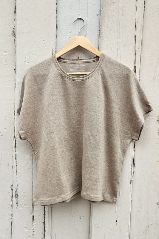 T - shirt i lin och bomullstrikå - Majestic Filateur