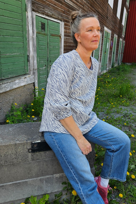 Tunika i bomullsmuslin - Karin Sömmare - Flerfärgad - XS - 167N - strimmig - XS