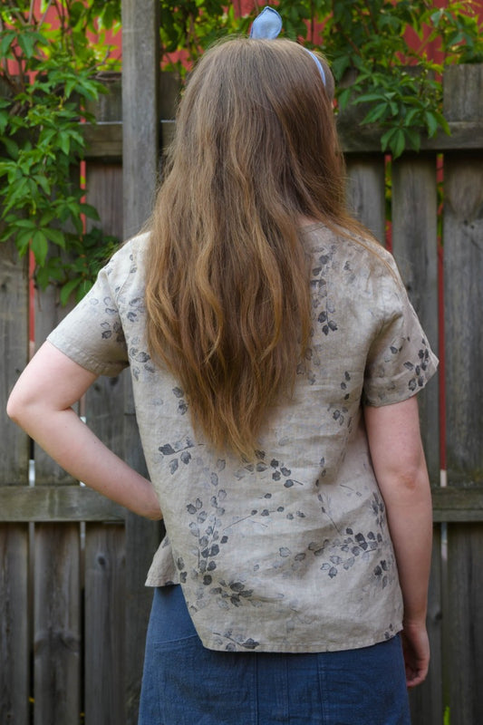 Linneblus med print