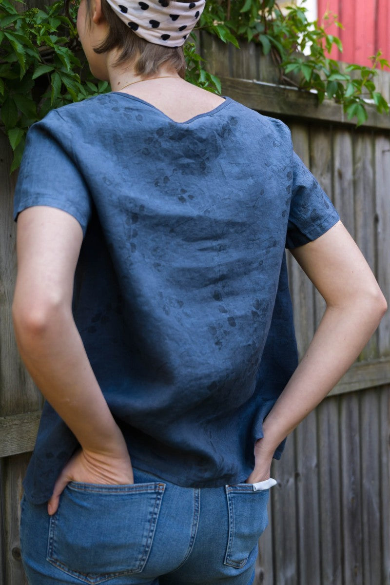 Linneblus med print
