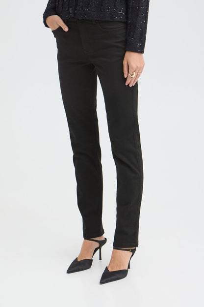 Jeans Emma Svart Denim 30 långa - Pulz - Svart - 25" - Pulz50210777 - svart - 25