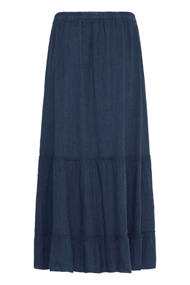 Linnekjol med volangvåder