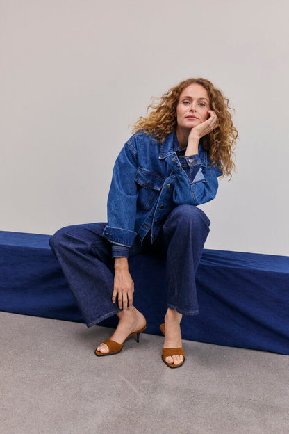 Jeans Vega Wide leg Dark Blue - Pulz - Marin - 25 - Pulz7173 - drkblue - 25