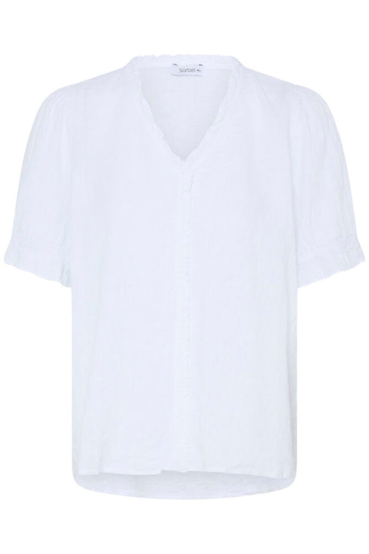 Blus Flounce - Sorbet - Vitt - S/M - SBblusflounce - vit - S/M
