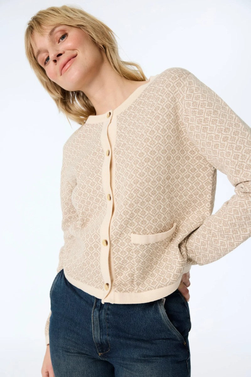 Cardigan Fella - Himalaya - Flerfärgad - XS - Himcardiganfella - beige - XS