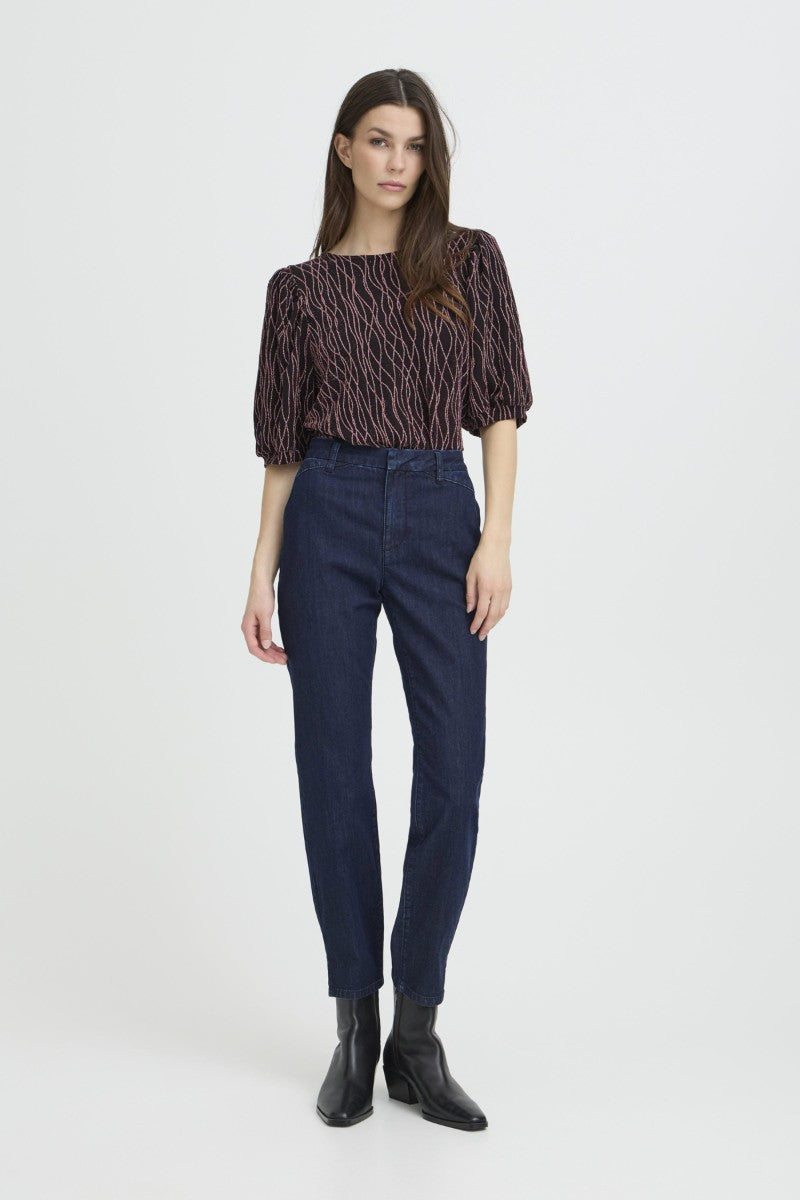Byxa Allie - Pulz - Blå - 32 - Pulz50210350 - Darkbluedenim - 32