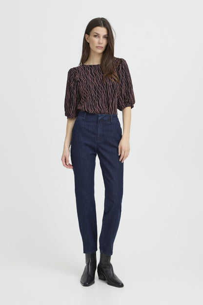 Byxa Allie - Pulz - Blå - 32 - Pulz50210350 - Darkbluedenim - 32