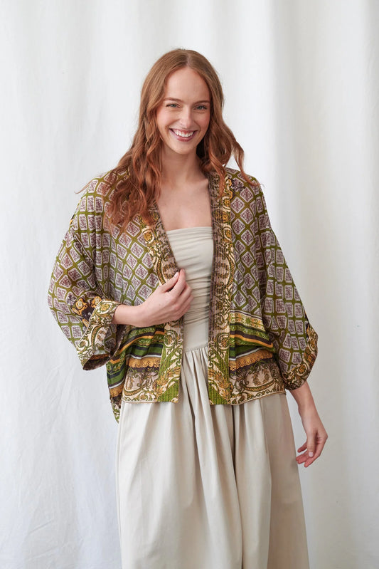 Kort kimono Amulet Green