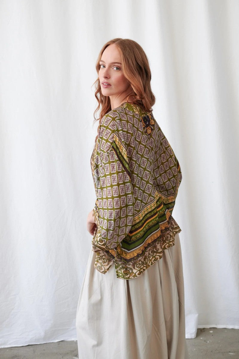 Kort kimono Amulet Green