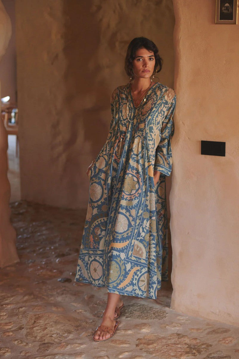 Pleat dress Susani Blue