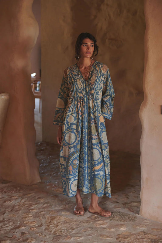 Pleat dress Susani Blue