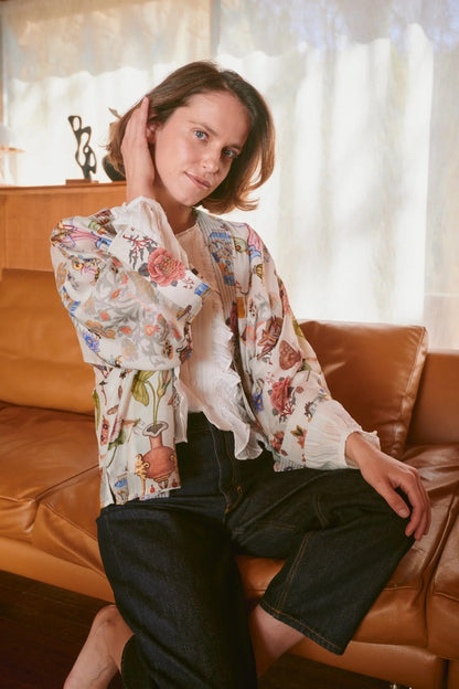 Kort kimono - One hundred stars - Mönstrad - One - onekimcornucopiaivory - One
