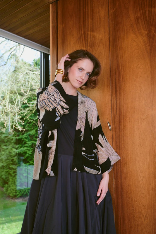 Kort kimono Crane Black