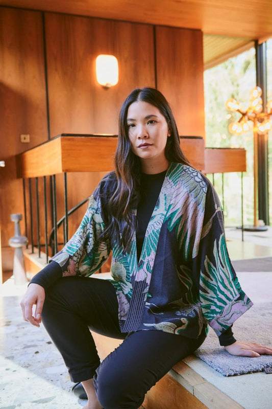 Kort kimono ull