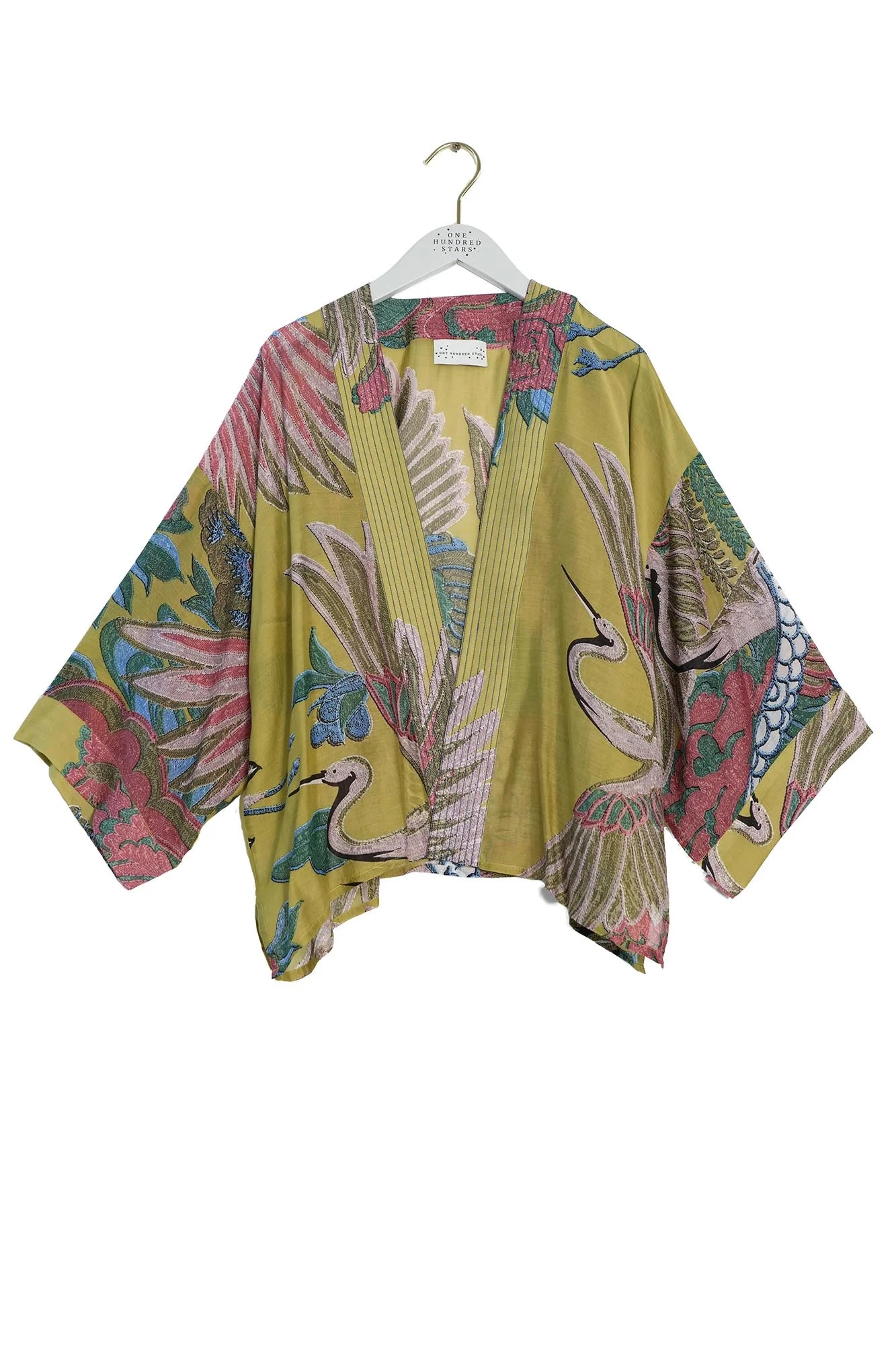 Kort kimono Crane Olive