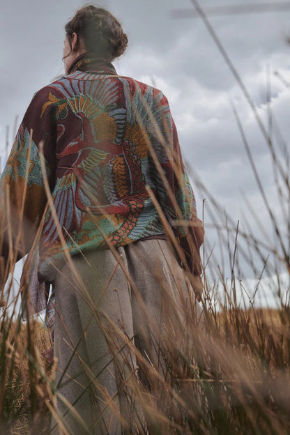 Kort kimono Wool Crane Brown - One hundred stars