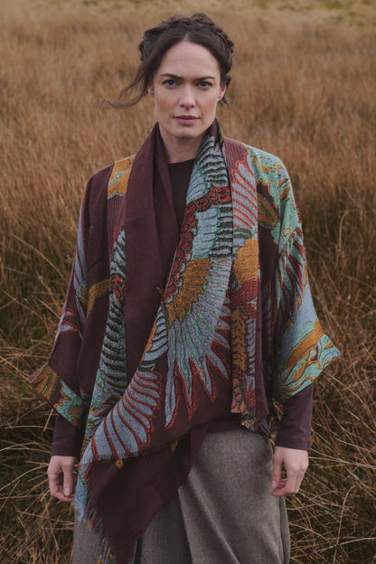 Kort kimono Wool Crane Brown - One hundred stars - Mönstrad - One - onekimwoolcranebrown - One