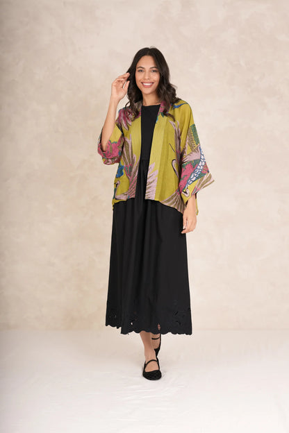 Kort kimono Crane Olive