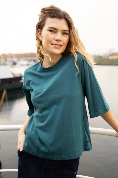 T - shirt Basic Glad - Danefae - Grön - XS - Danebasicgladtee - turkos - XS