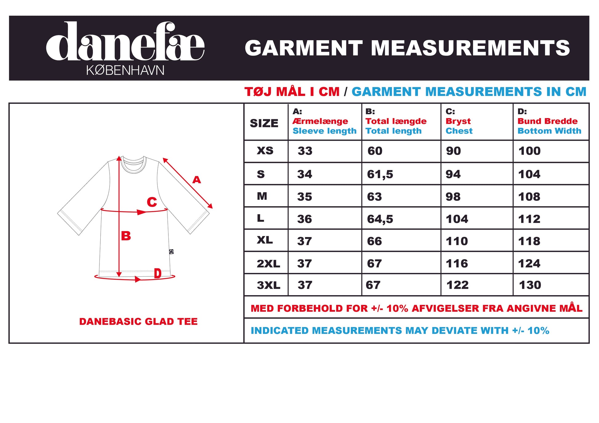 T - shirt Basic Glad - Danefae