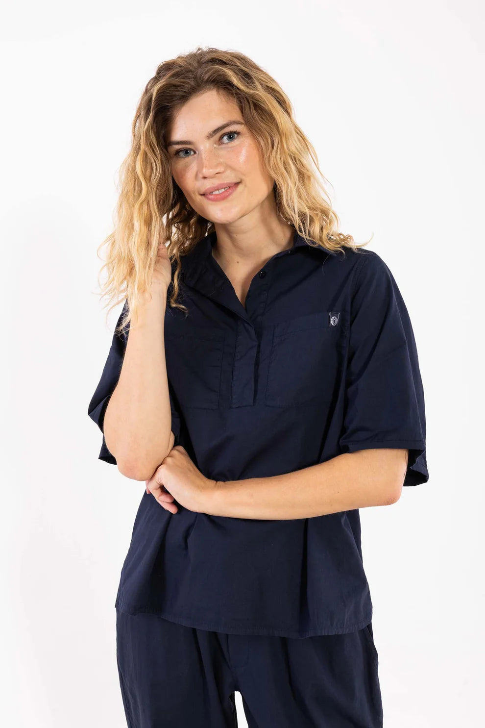 Skjort People Poplin - Danefae - Marin - XS - Danepeopleshirt - marin - XS