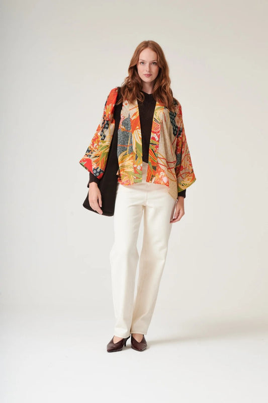 Kort kimono Fans Scarlet