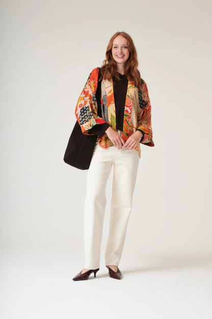 Kort kimono Fans Scarlet