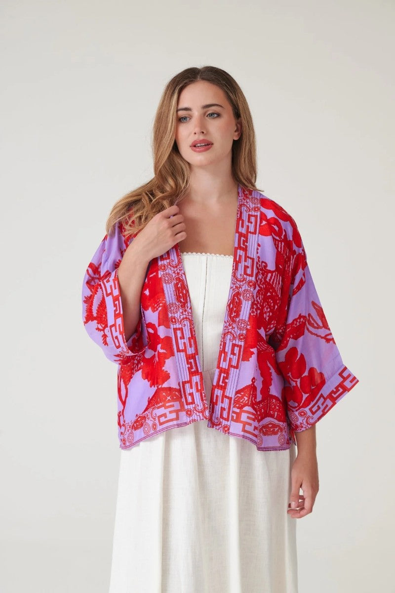 Kort kimono Giant Willow Vio - One hundred stars
