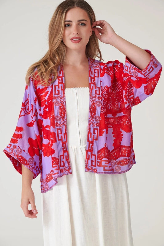 Kort kimono Giant Willow Vio - One hundred stars - Mönstrad - One - onekimgiantwillowvio - One