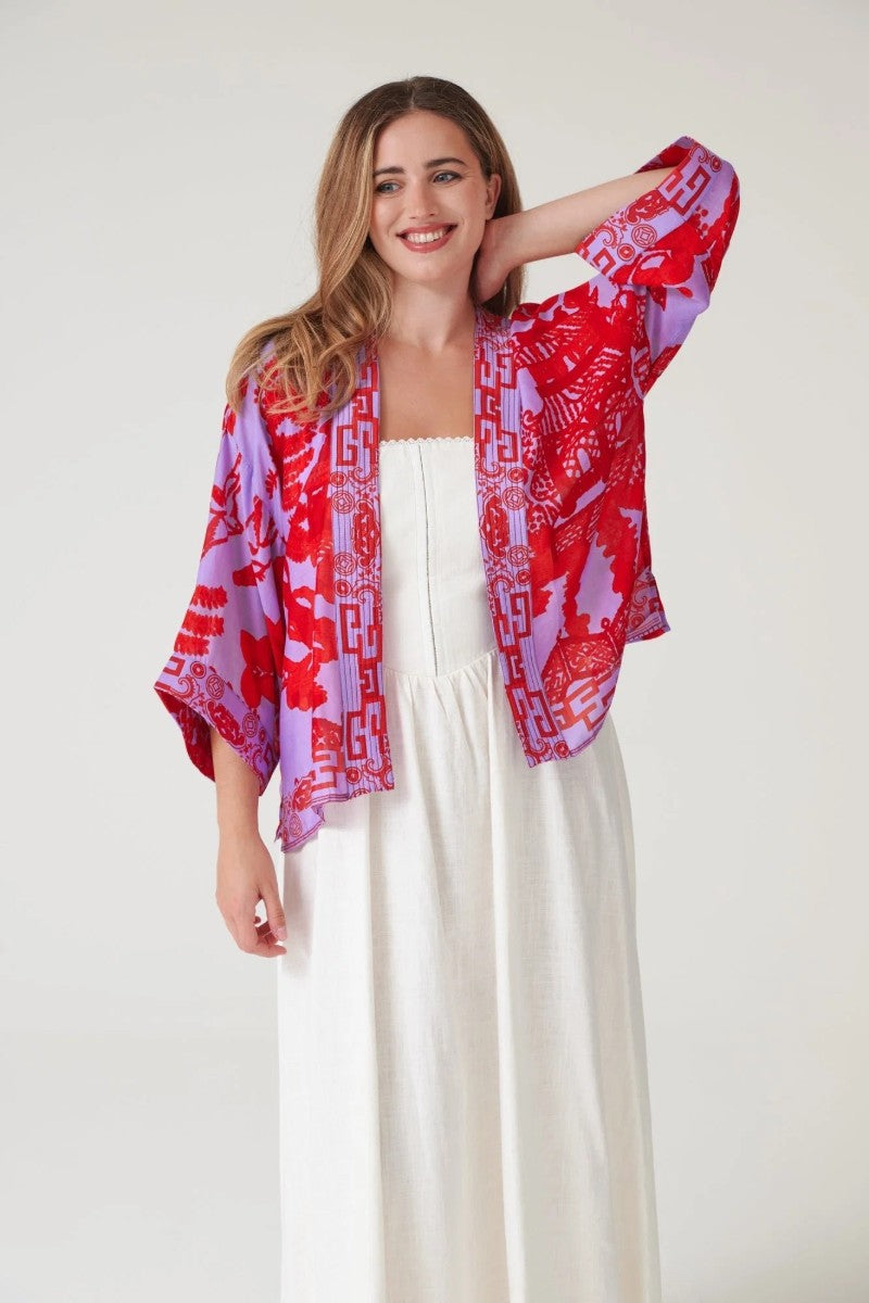 Kort kimono Giant Willow Vio - One hundred stars