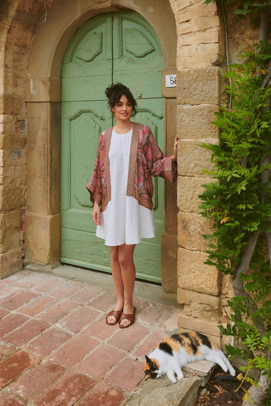 Kort kimono Giant Kantha Dusk