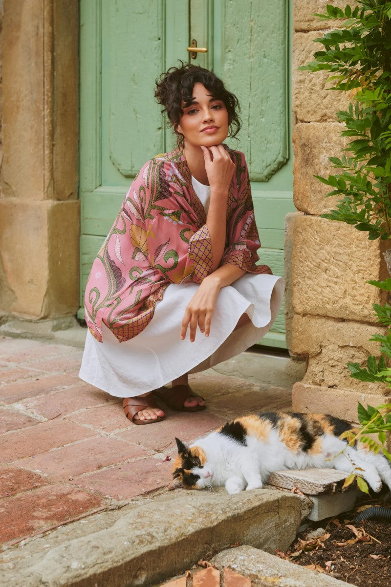 Kort kimono Giant Kantha Dusk