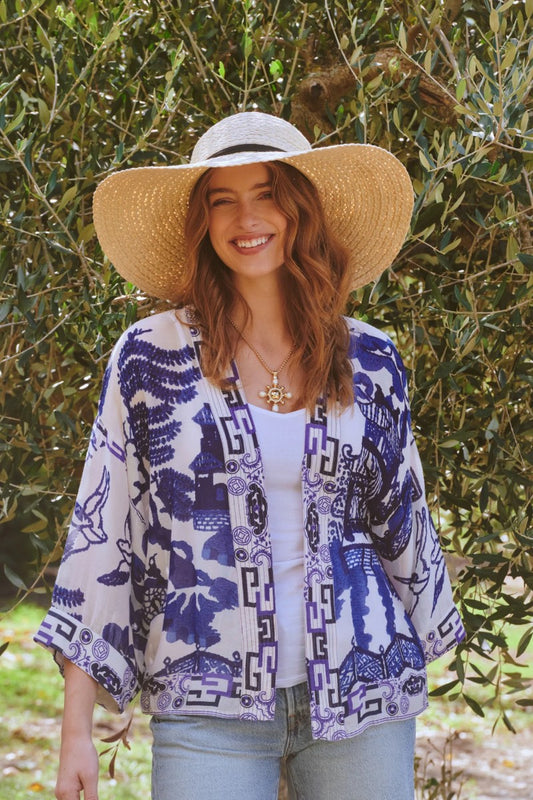 Kort kimono Giant Willow Blue