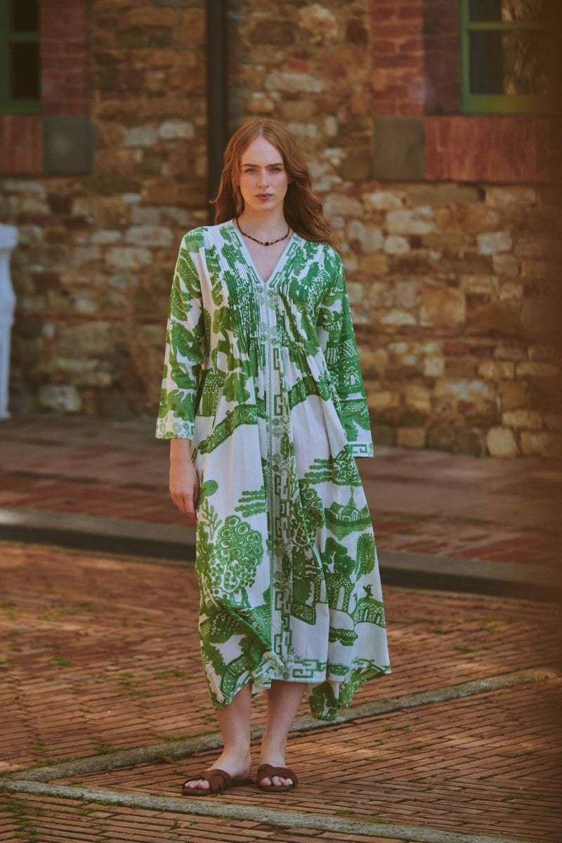Pleat dress Giant Willow Green
