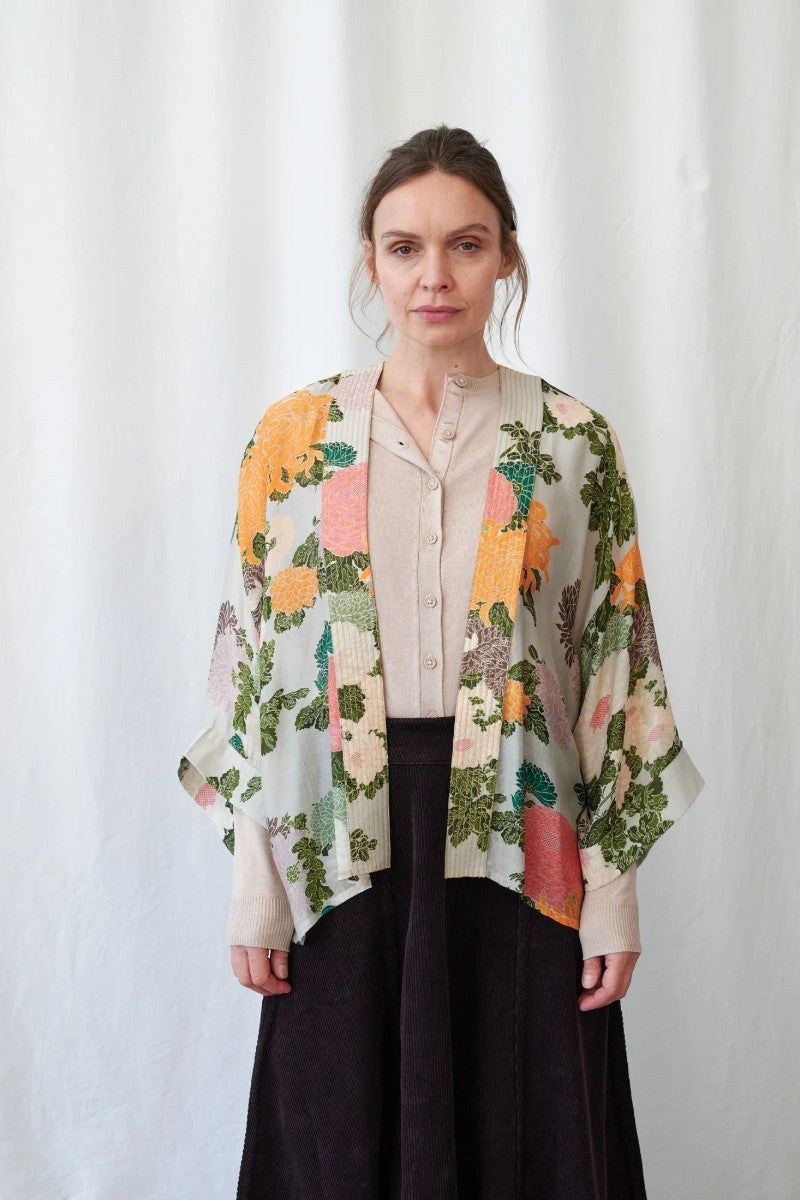 Kort kimono Jaquard Putty